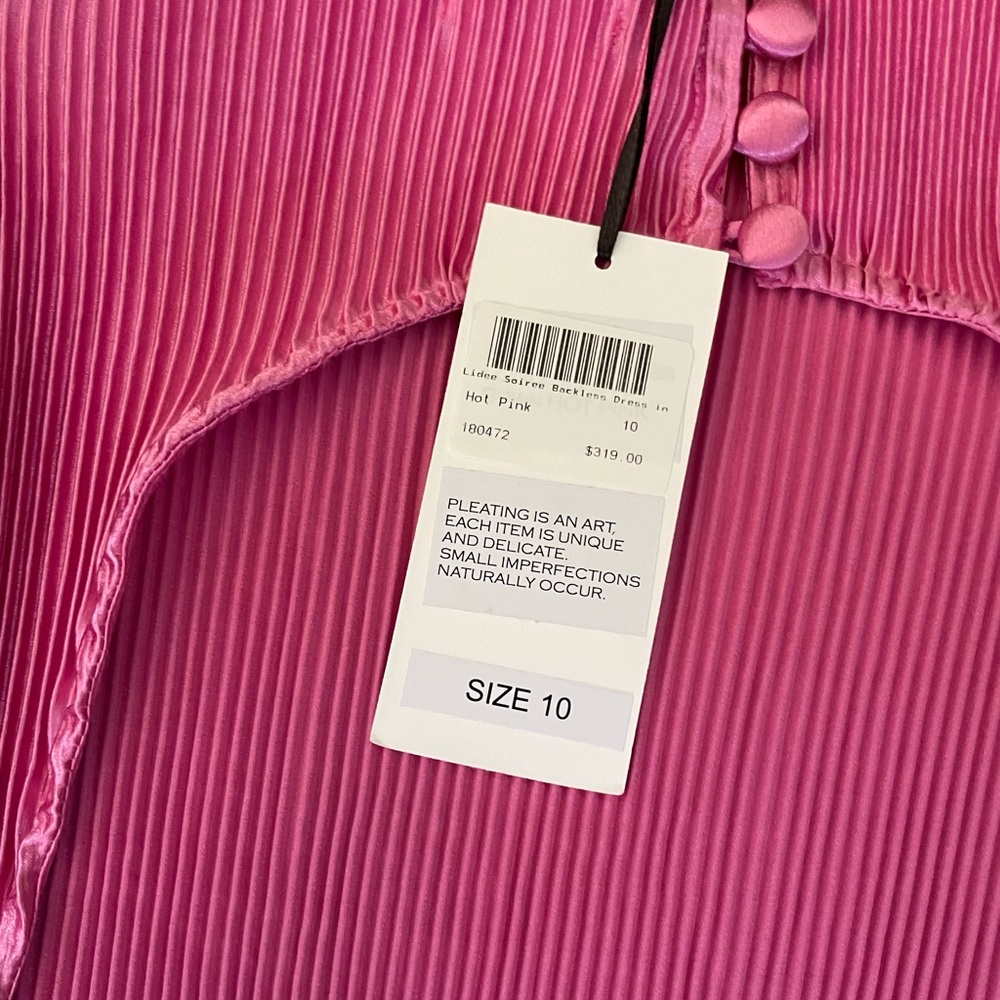 Lidee soirée backless high neck long sleeve dress hot pink - Picture 4 of 4